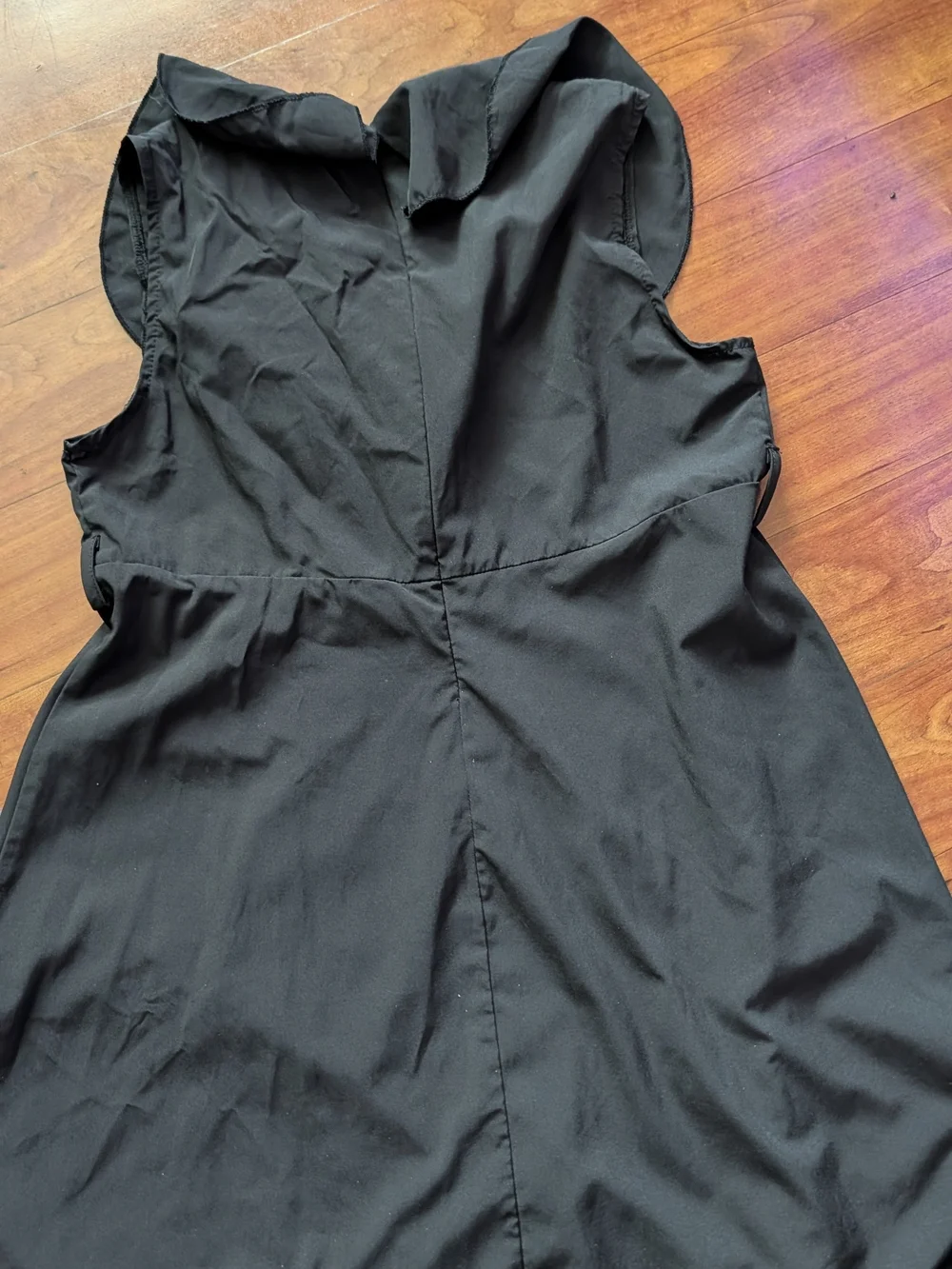 Black Ruffle Wrap-Detail Dress - Picture 7 of 11